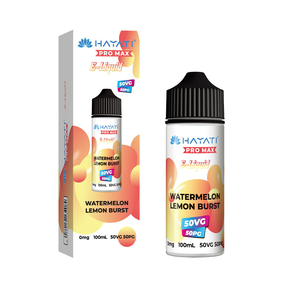 Hayati Pro Max Watermelon Lemon Burst 100ml 50/50 shortfill e-liquid bottle