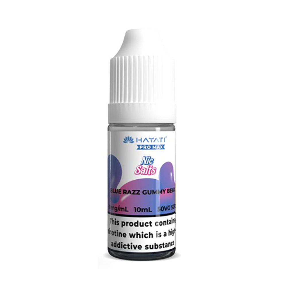Hayati Pro Max Blue Razz Gummy Bear 10ml nic salt e-liquid bottle