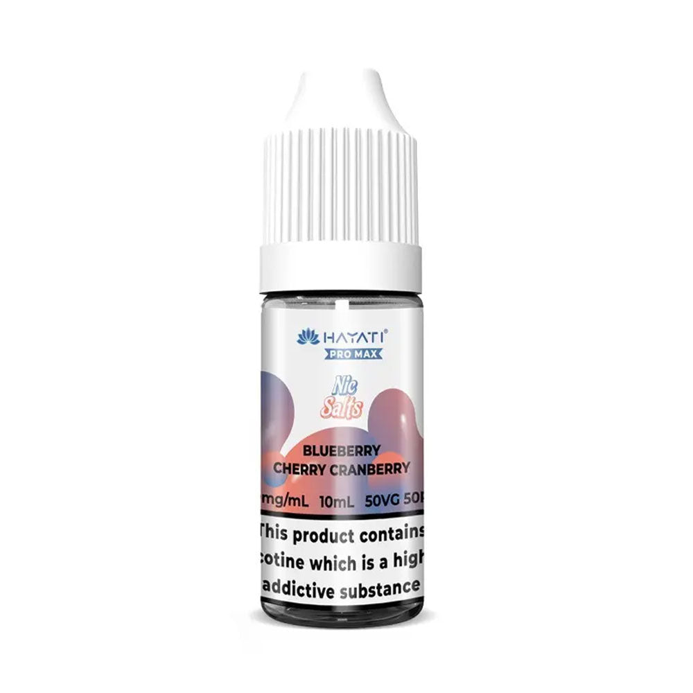 Hayati Pro Max Blueberry Cherry Cranberry 10ml nic salt e-liquid bottle