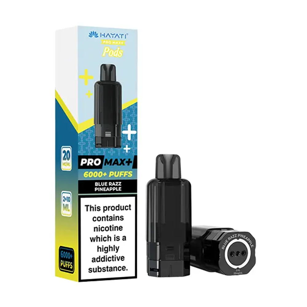 Hayati Pro Max+ 6K Blue Razz Pineapple prefilled replacement pods