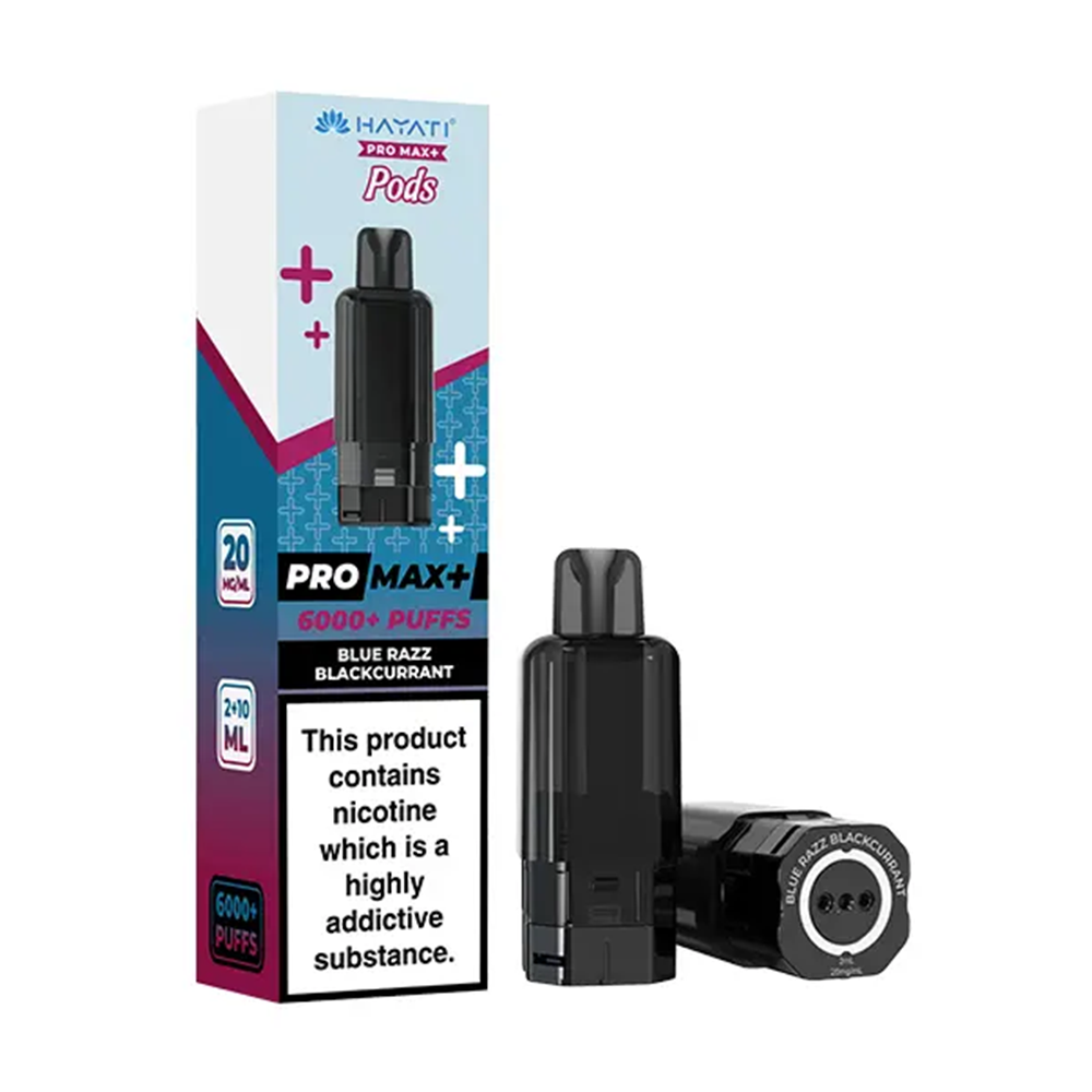 Hayati Pro Max+ 6K Blue Razz Blackcurrant prefilled replacement pods