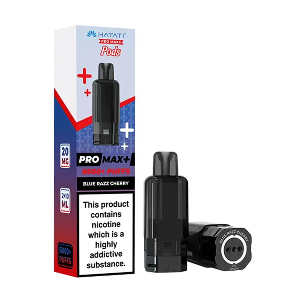 Hayati Pro Max+ 6K Blue Razz Cherry prefilled replacement pods