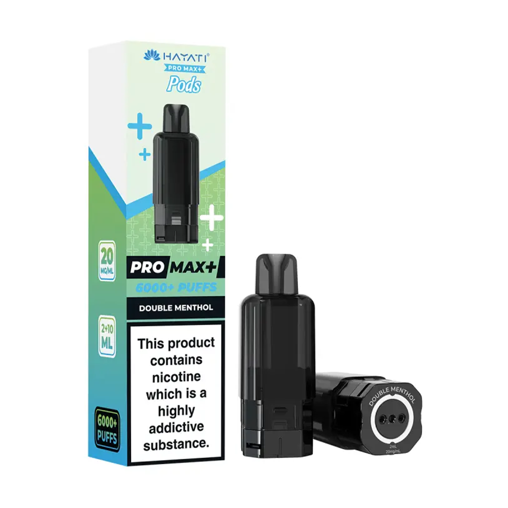 Hayati Pro Max+ 6K Double Menthol prefilled replacement pods