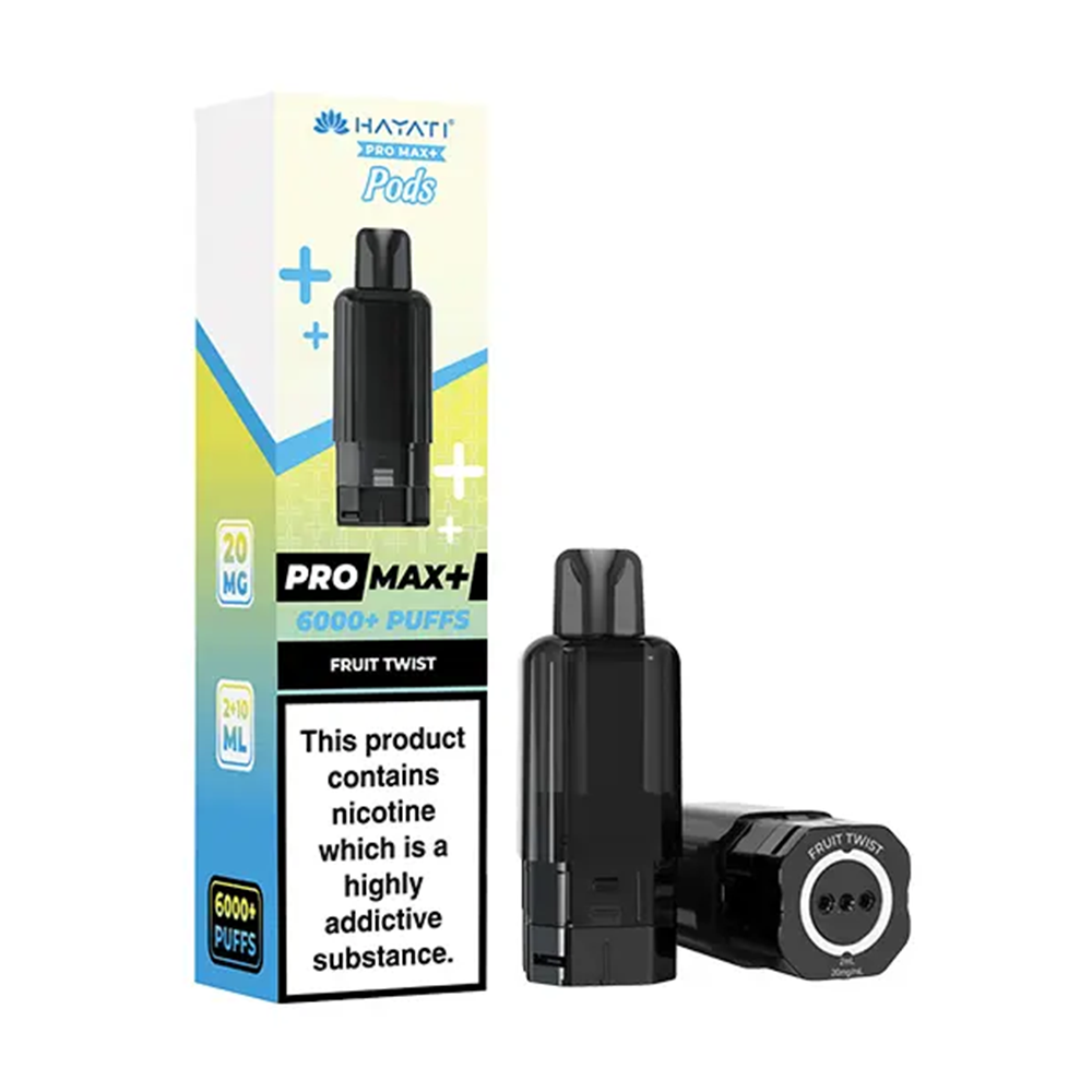 Hayati Pro Max+ 6K Fruit Twist 20mg replacement pod and refill pack