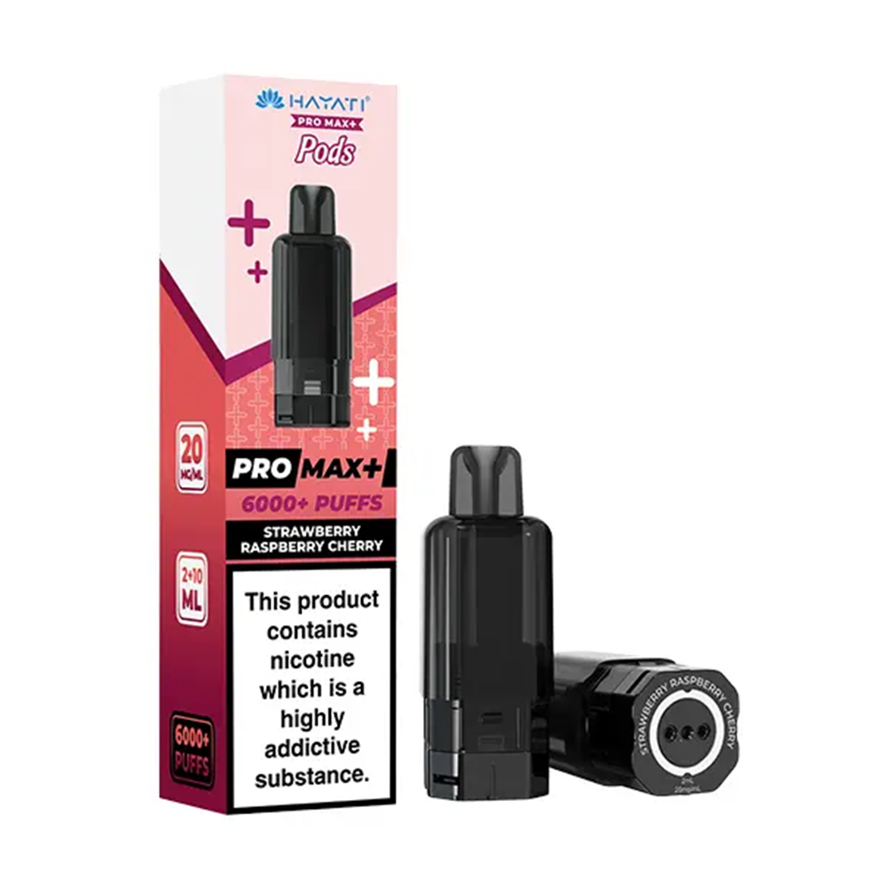 Hayati Pro Max+ 6K Strawberry Raspberry Cherry prefilled replacement pods