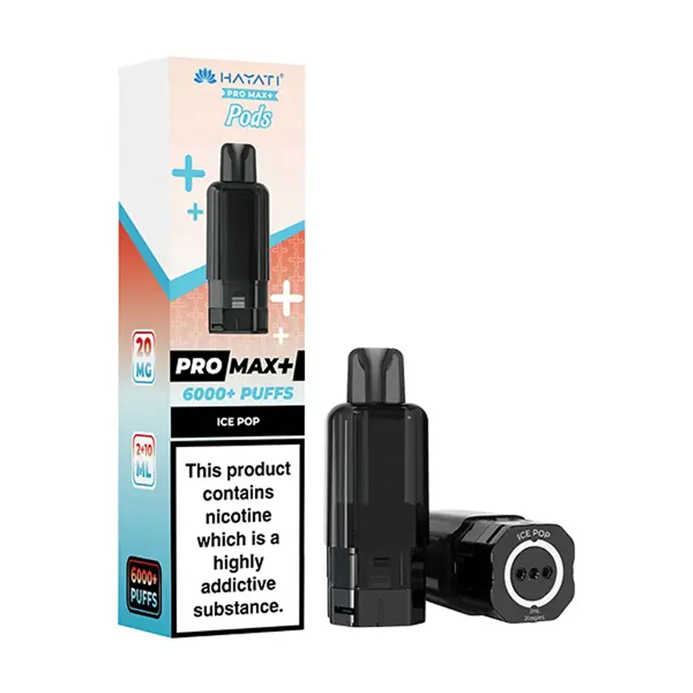 Hayati Pro Max+ 6K Ice Pop 20mg replacement pod and refill pack