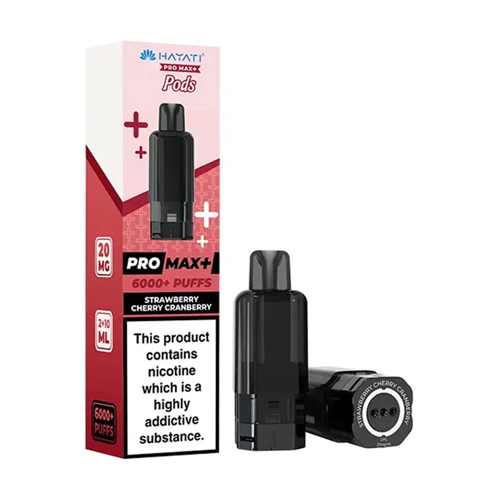 Hayati Pro Max+ 6K Strawberry Cherry Cranberry prefilled replacement pods