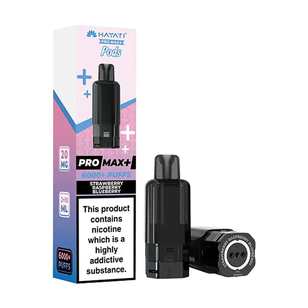 Hayati Pro Max+ 6K Strawberry Raspberry Blueberry prefilled replacement pods