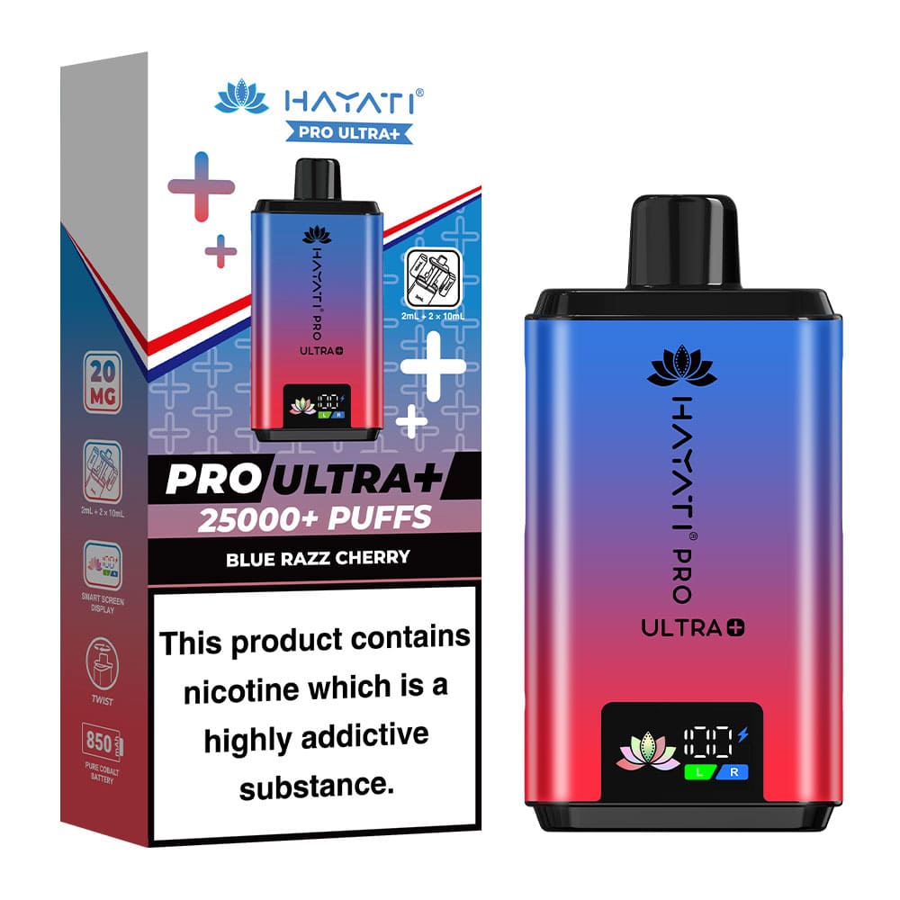 Hayati Pro Ultra+ 25K Blue Razz Cherry prefilled pod kit