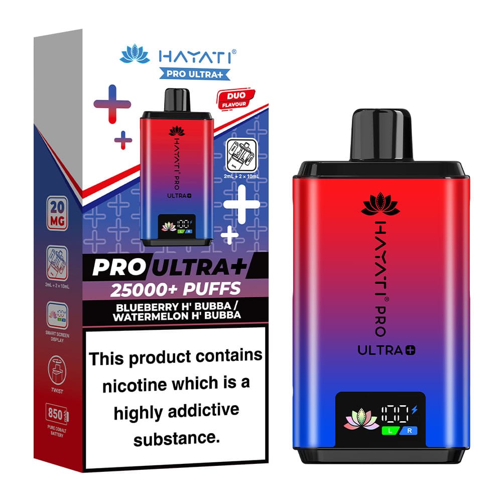 Hayati Pro Ultra+ 25K Blueberry H' Bubba / Watermelon H' Bubba 20mg prefilled kit with device