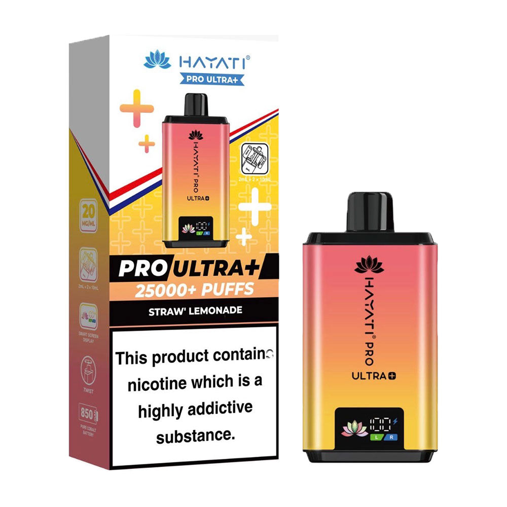 Hayati Pro Ultra+ 25K Straw' Lemonade 20mg prefilled kit with device
