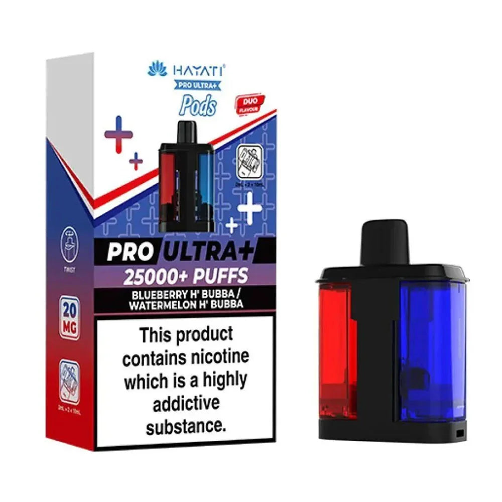 Hayati Pro Ultra+ 25K Blueberry H' Bubba / Watermelon H' Bubba 20mg replacement pod pack