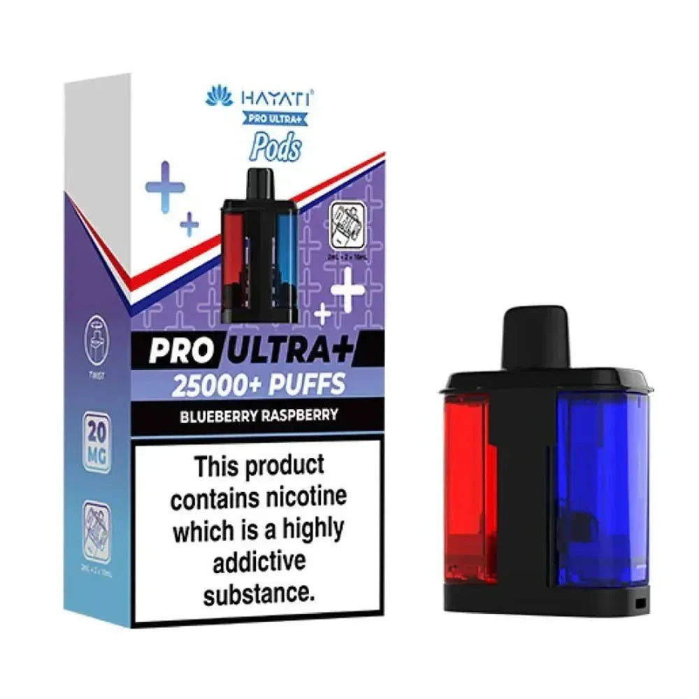 Hayati Pro Ultra+ 25K Blueberry Raspberry prefilled replacement pods