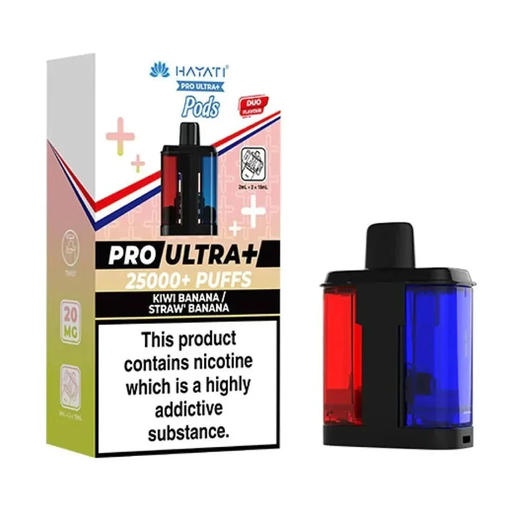 Hayati Pro Ultra+ 25K Kiwi Banana / Straw' Banana 20mg replacement pod pack