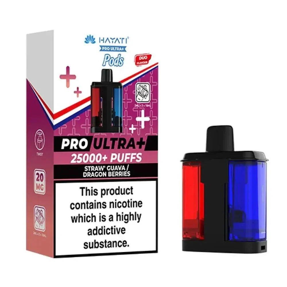Hayati Pro Ultra+ 25K Straw' Guava / Dragon Berries 20mg replacement pod pack