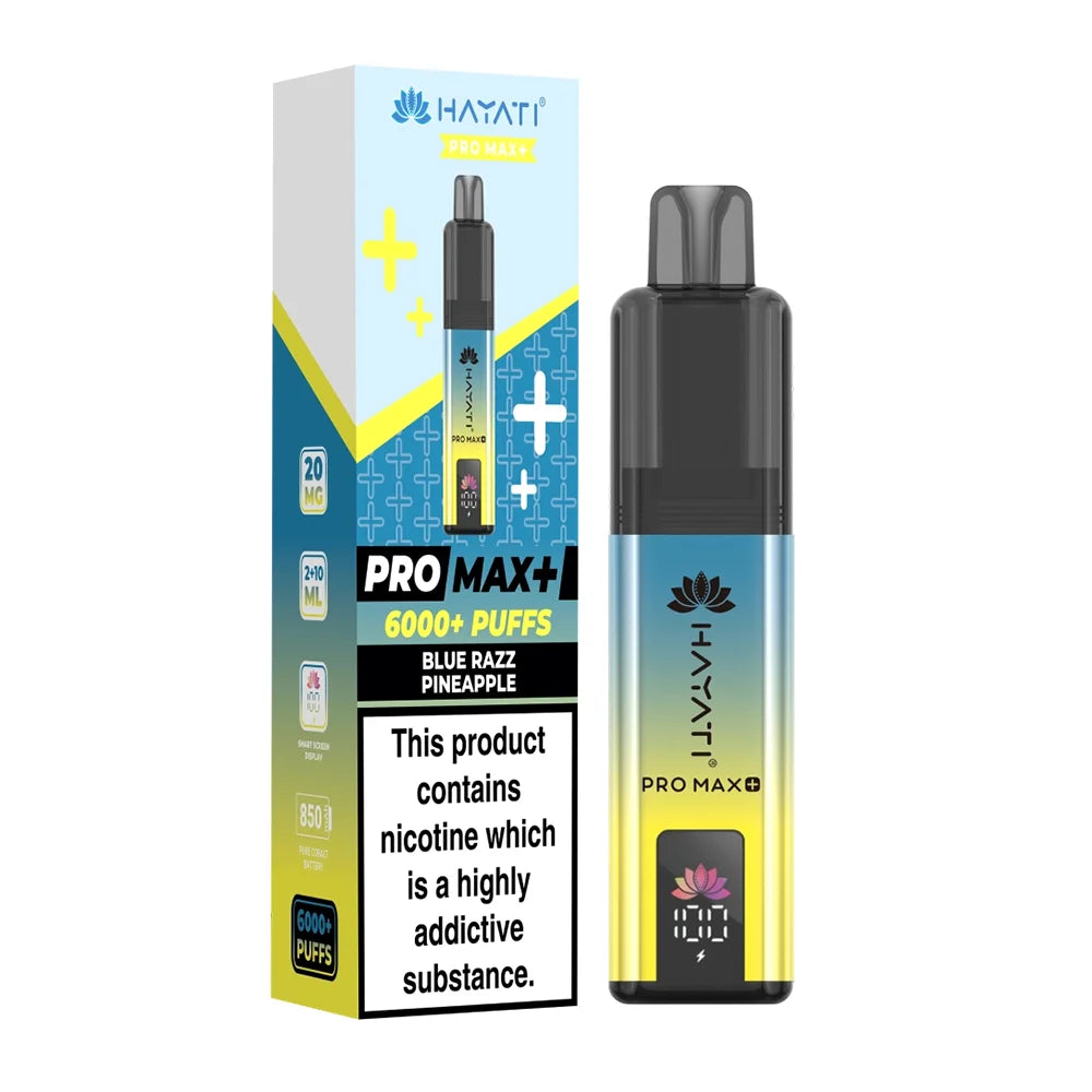 Hayati Pro Max+ 6K Blue Razz Pineapple prefilled pod kit