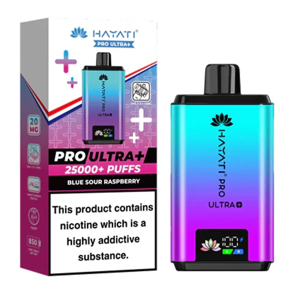 Hayati Pro Ultra+ 25K Blue Sour Raspberry prefilled pod kit