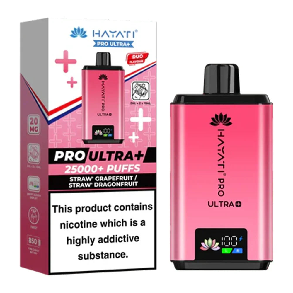 Hayati Pro Ultra+ 25K Straw' Grapefruit / Straw' Dragonfruit 20mg prefilled kit with device