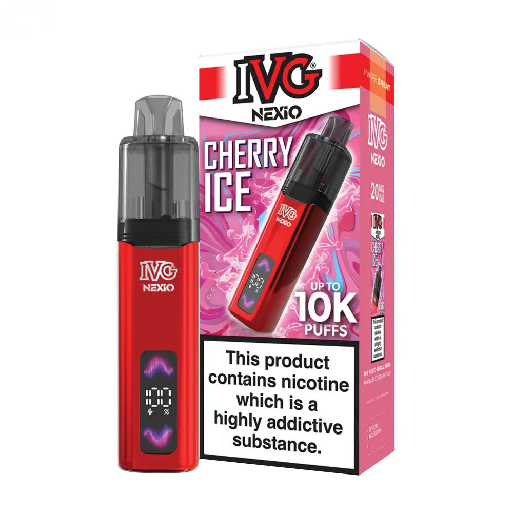 IVG NEXiO 10K Cherry Ice rechargeable prefilled pod kit