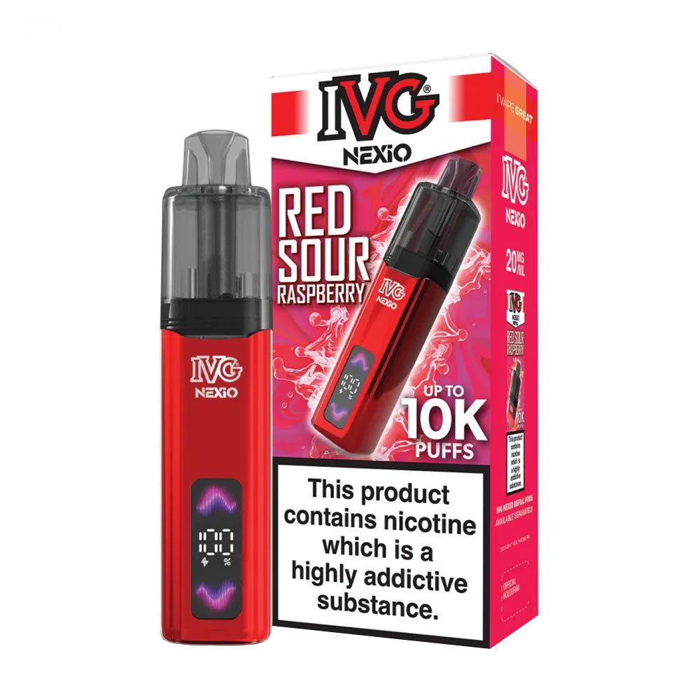 IVG Nexio 10K Prefilled Pod Vape Kit - Red Sour Raspberry