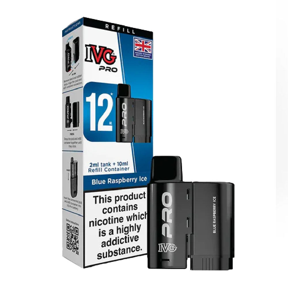 IVG PRO Blue Raspberry Ice 0mg nicotine-free prefilled replacement pod