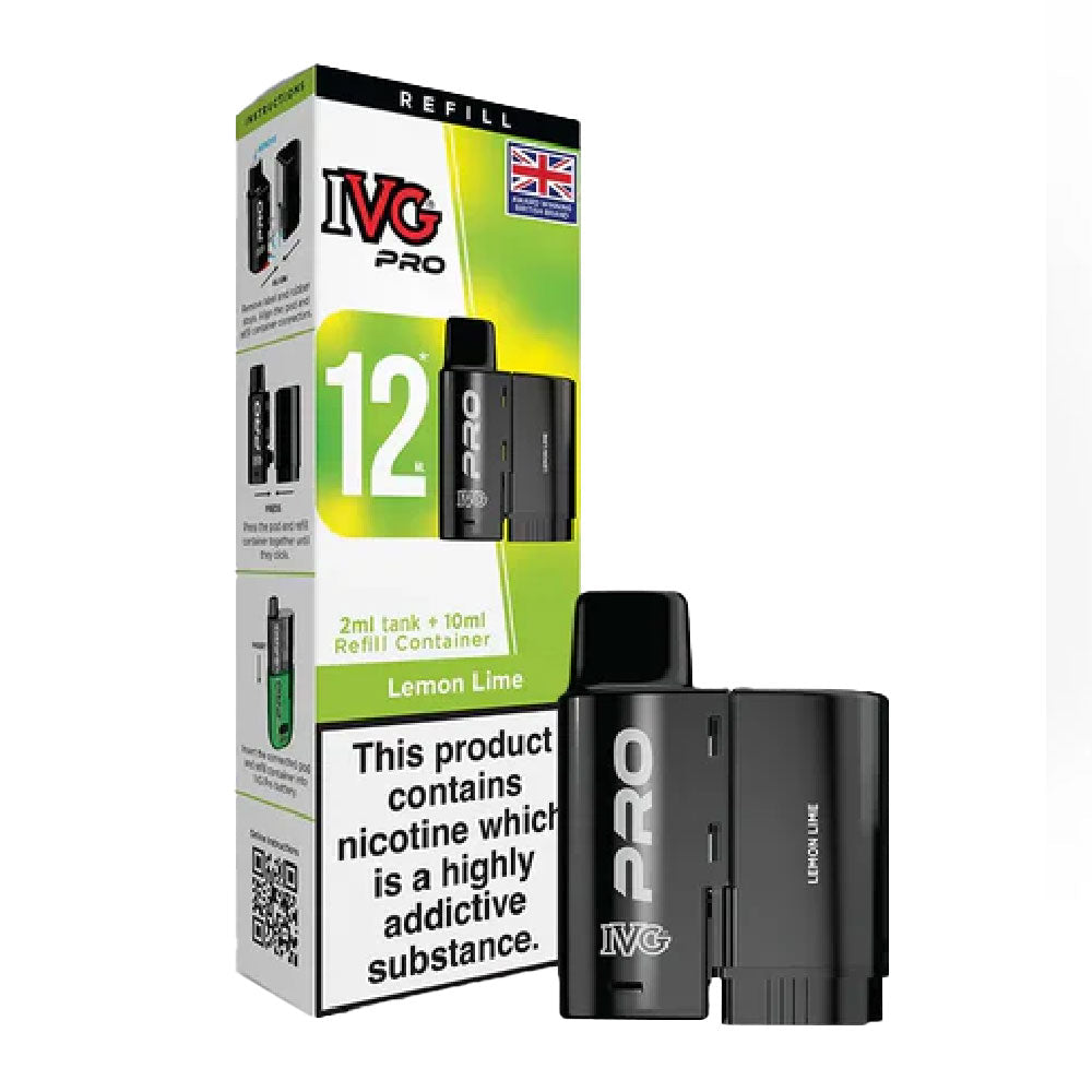 IVG PRO Lemon Lime 0mg nicotine-free prefilled replacement pod