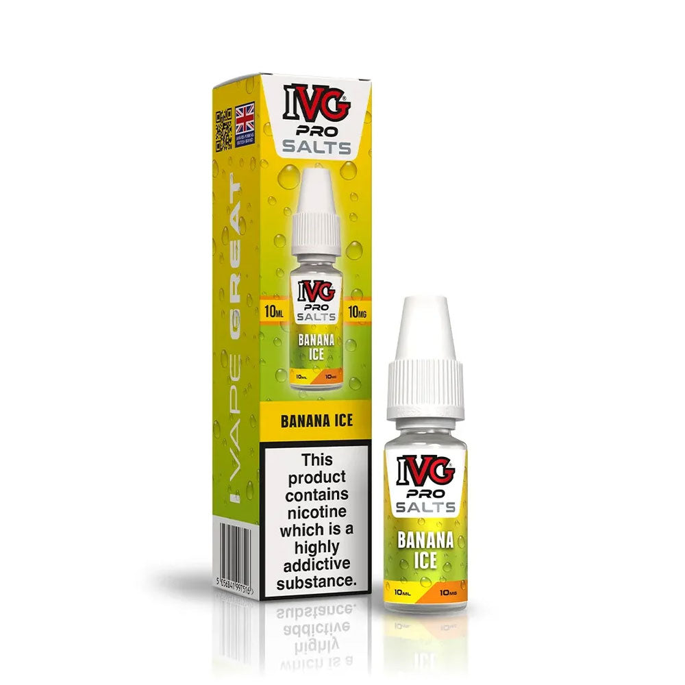 IVG PRO Salts Banana Ice 10ml nic salt e-liquid bottle