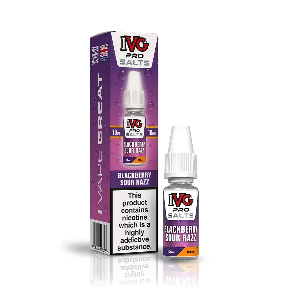 IVG PRO Salts Blackberry Sour Razz 10ml nic salt e-liquid bottle