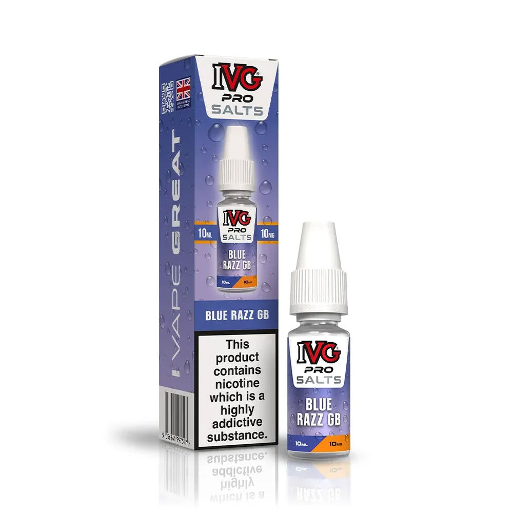 IVG PRO Salts Blue Razz GB 10ml nic salt e-liquid bottle