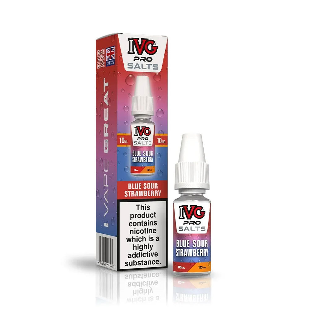IVG PRO Salts Blue Sour Strawberry 10ml nic salt e-liquid bottle