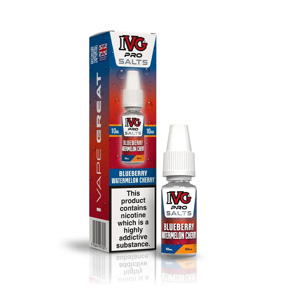 IVG PRO Salts Blueberry Watermelon Cherry 10ml nic salt e-liquid bottle