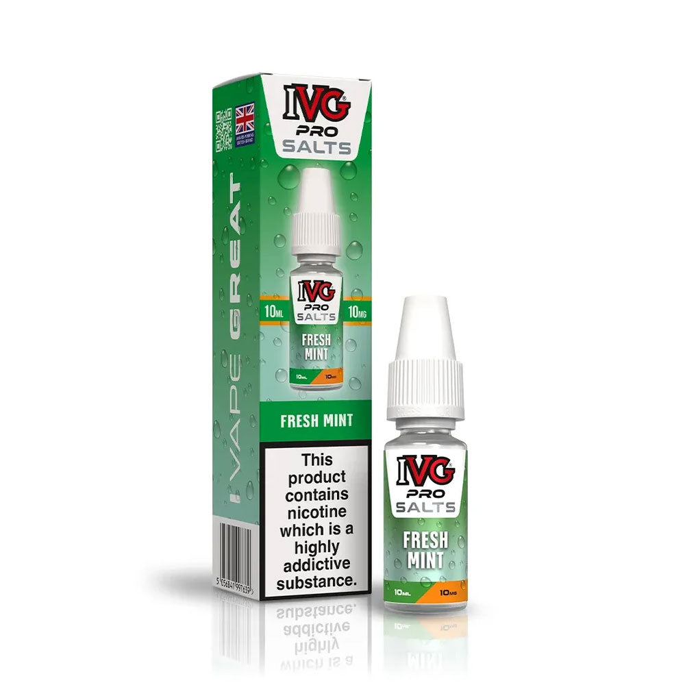 IVG PRO Salts Fresh Mint 10ml nic salt e-liquid bottle