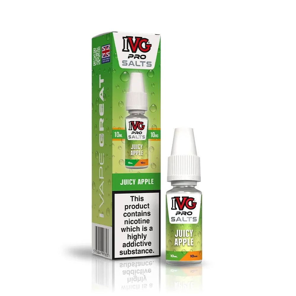 IVG PRO Salts Juicy Apple 10ml nic salt e-liquid bottle