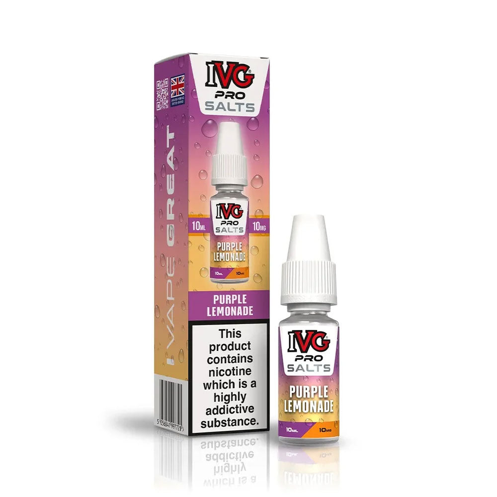 IVG PRO Salts Purple Lemonade 10ml nic salt e-liquid bottle