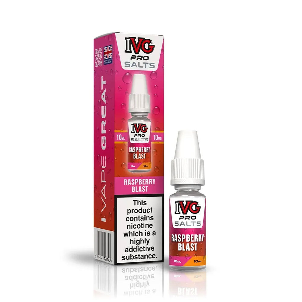 IVG PRO Salts Raspberry Blast 10ml nic salt e-liquid bottle
