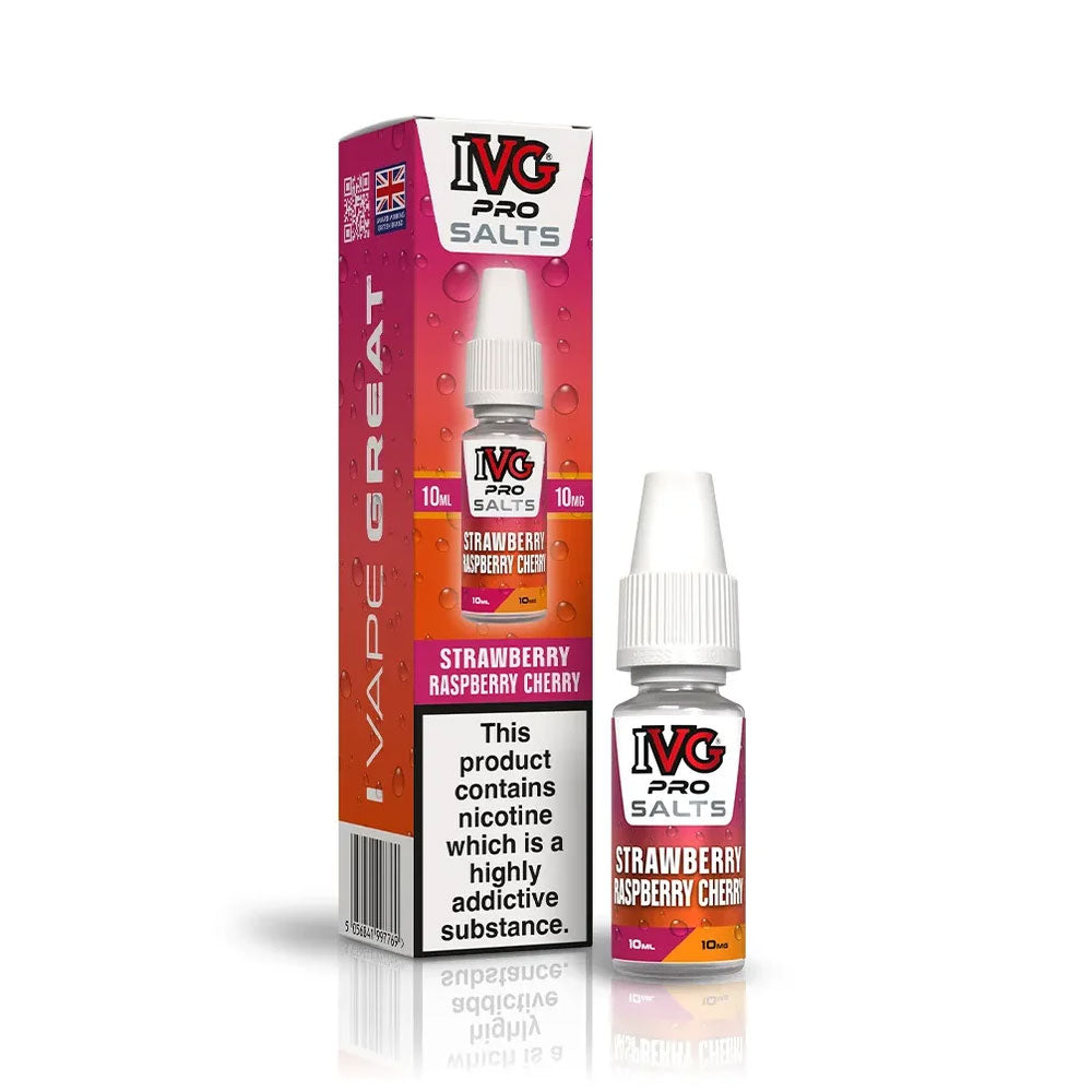 IVG PRO Salts Strawberry Raspberry Cherry 10ml nic salt e-liquid bottle