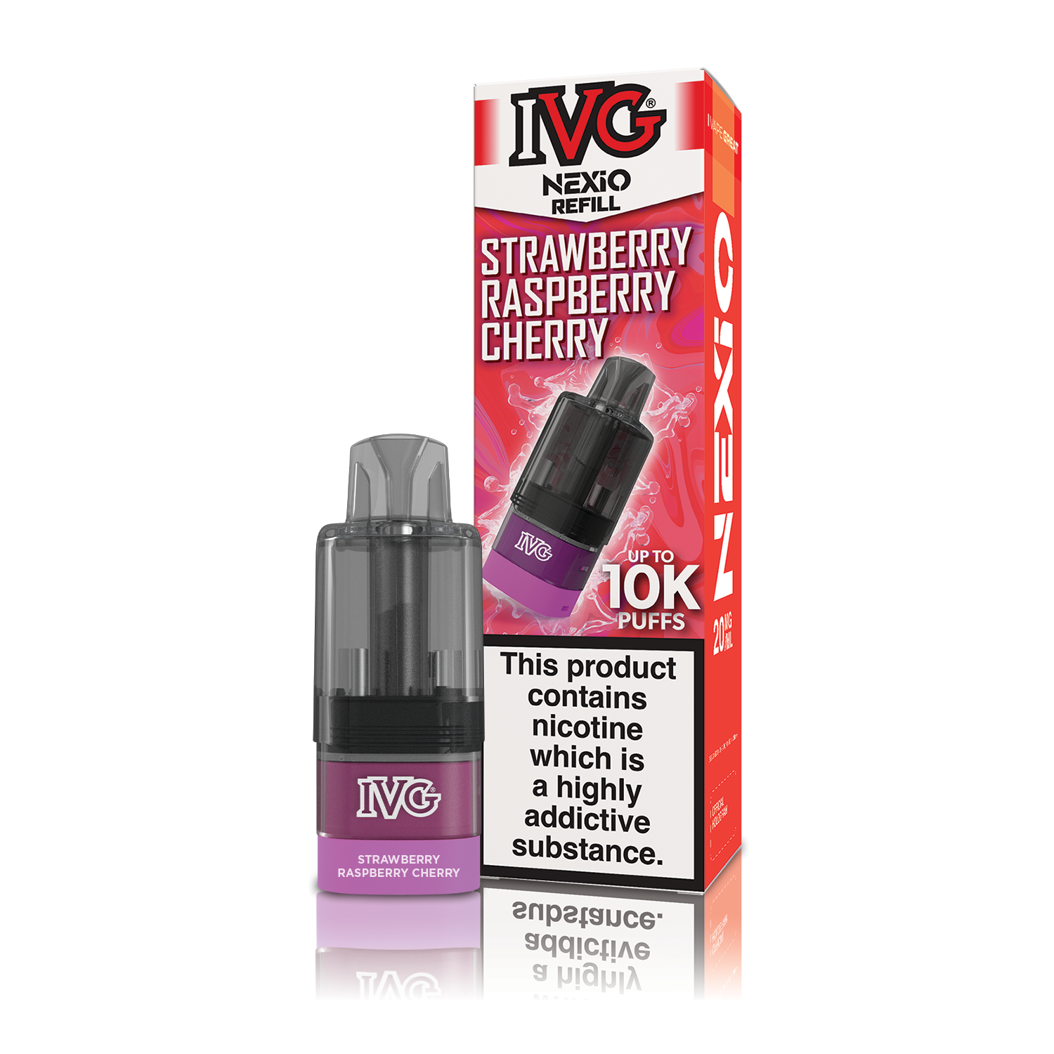 IVG Nexio 10K Prefilled Vape Pods - Strawberry Raspberry Cherry