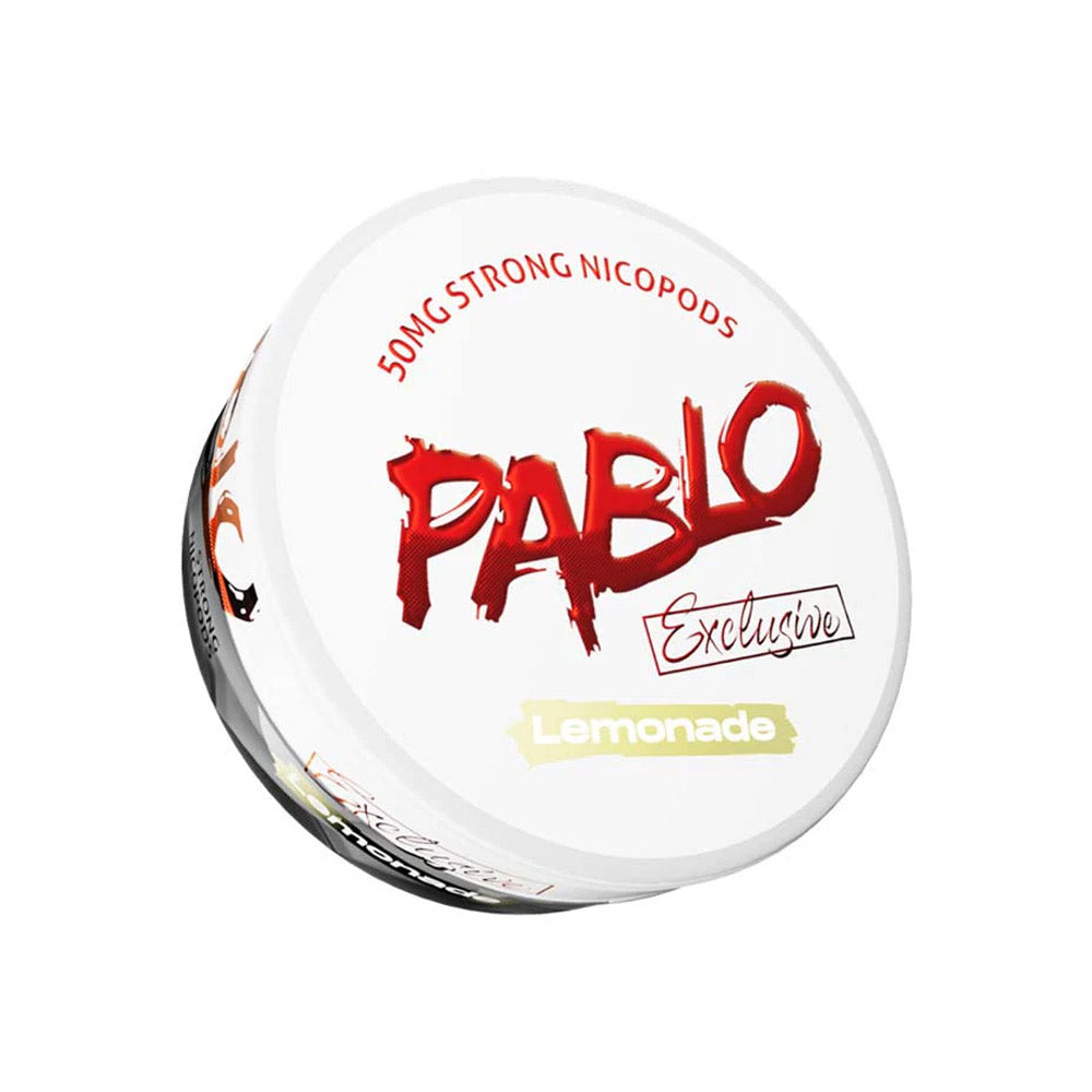 Pablo Exclusive Lemonade nicotine pouch can, 50mg/g and 30mg per pouch