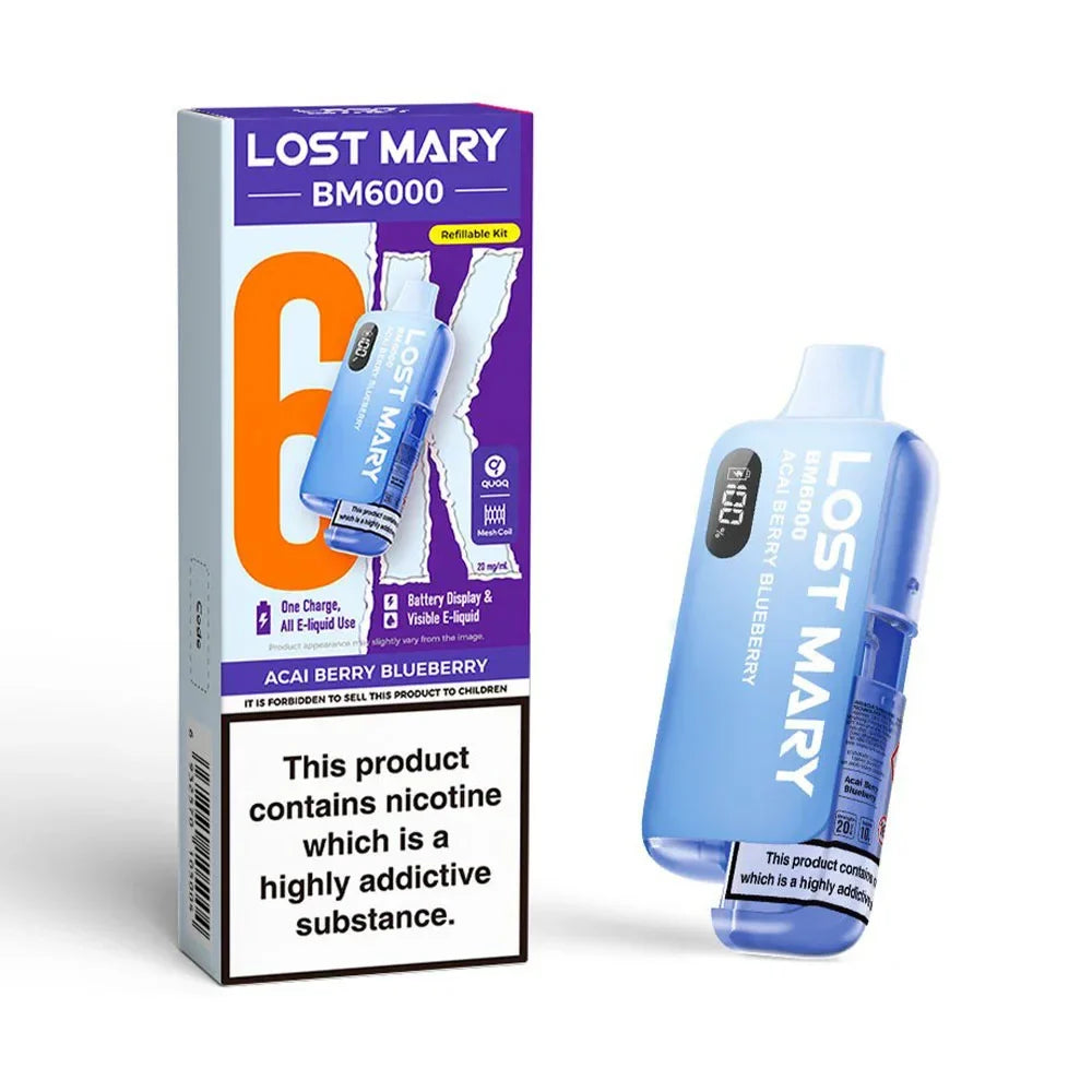 Lost Mary BM6000 Acai Berry Blueberry rechargeable prefilled pod kit