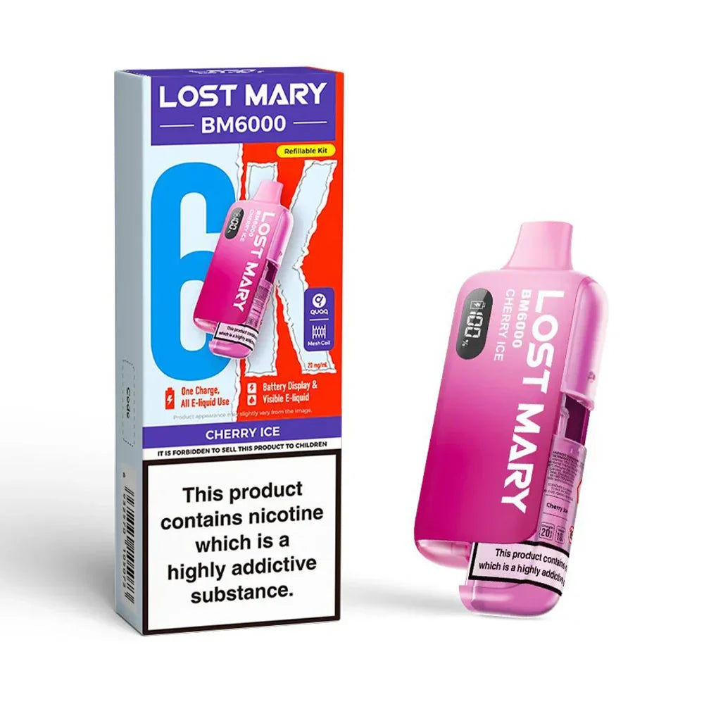 Lost Mary BM6000 Cherry Ice rechargeable prefilled pod kit