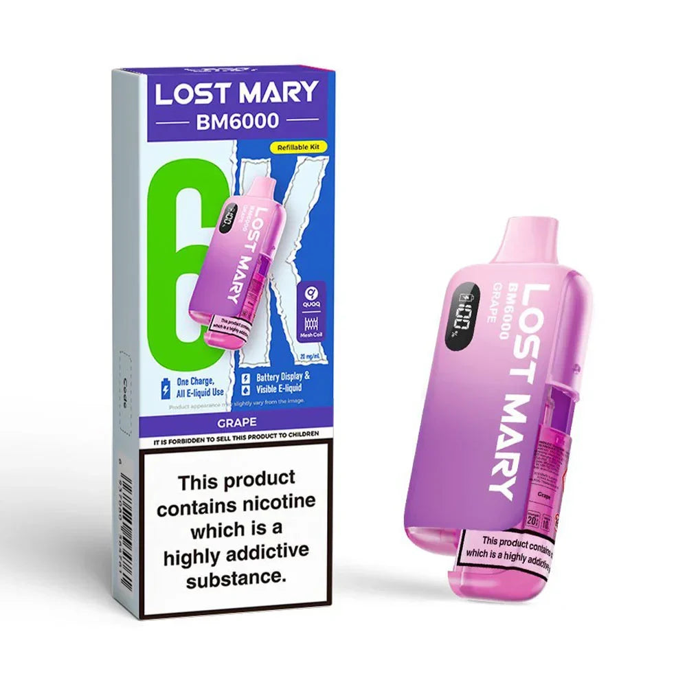 Lost Mary BM6000 Grape rechargeable prefilled pod kit