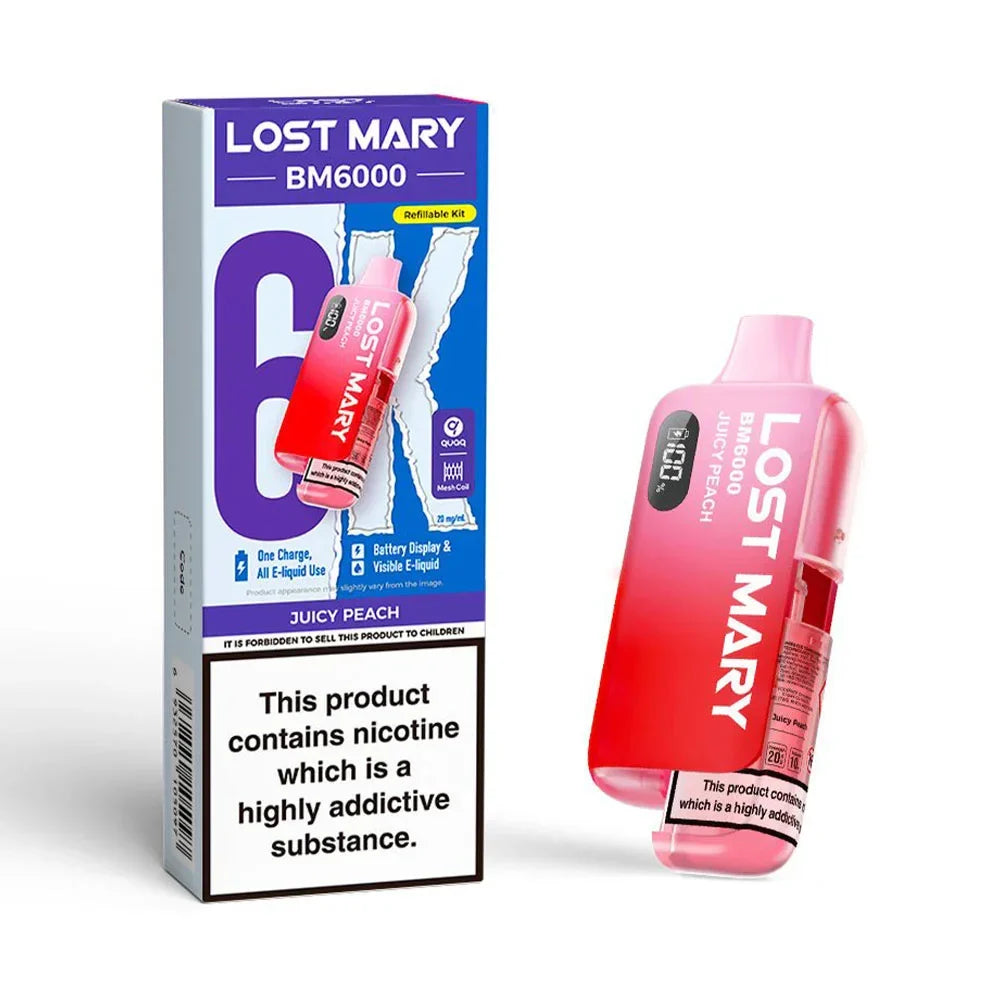 Lost Mary BM6000 Juicy Peach rechargeable prefilled pod kit