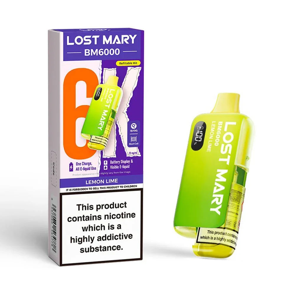 Lost Mary BM6000 Lemon Lime rechargeable prefilled pod kit