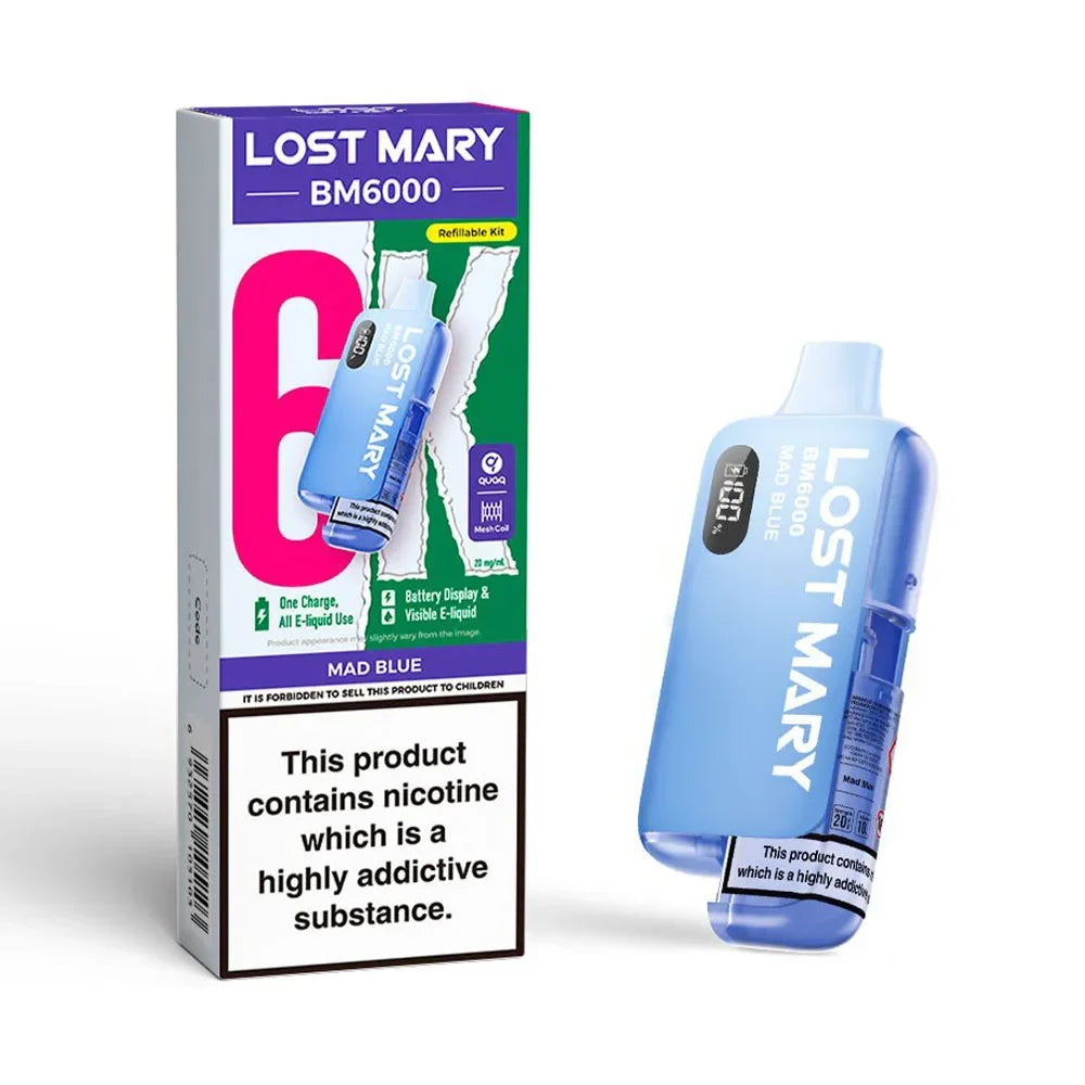 Lost Mary BM6000 Mad Blue rechargeable prefilled pod kit