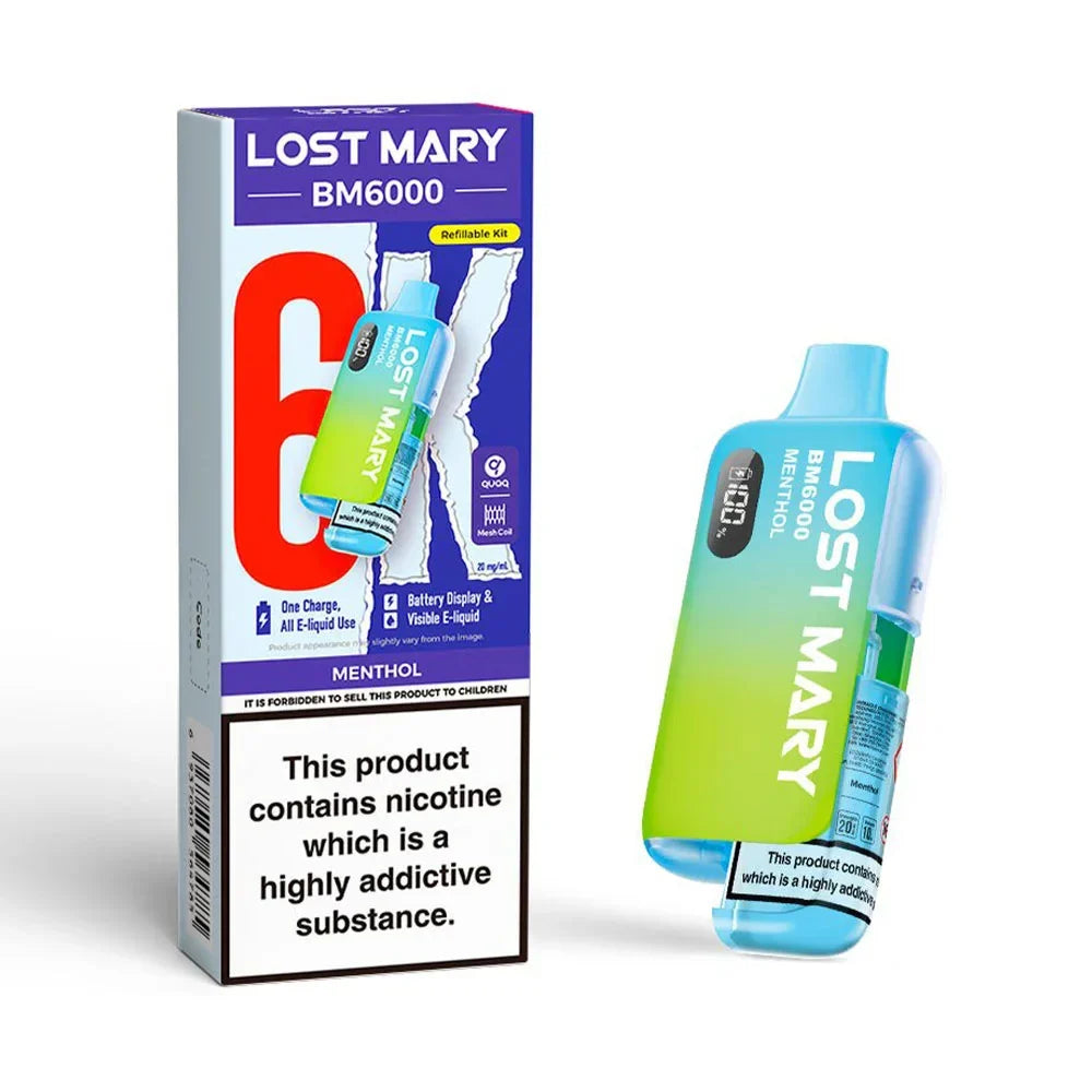 Lost Mary BM6000 Menthol rechargeable prefilled pod kit