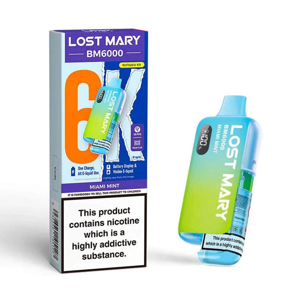 Lost Mary BM6000 Miami Mint rechargeable prefilled pod kit