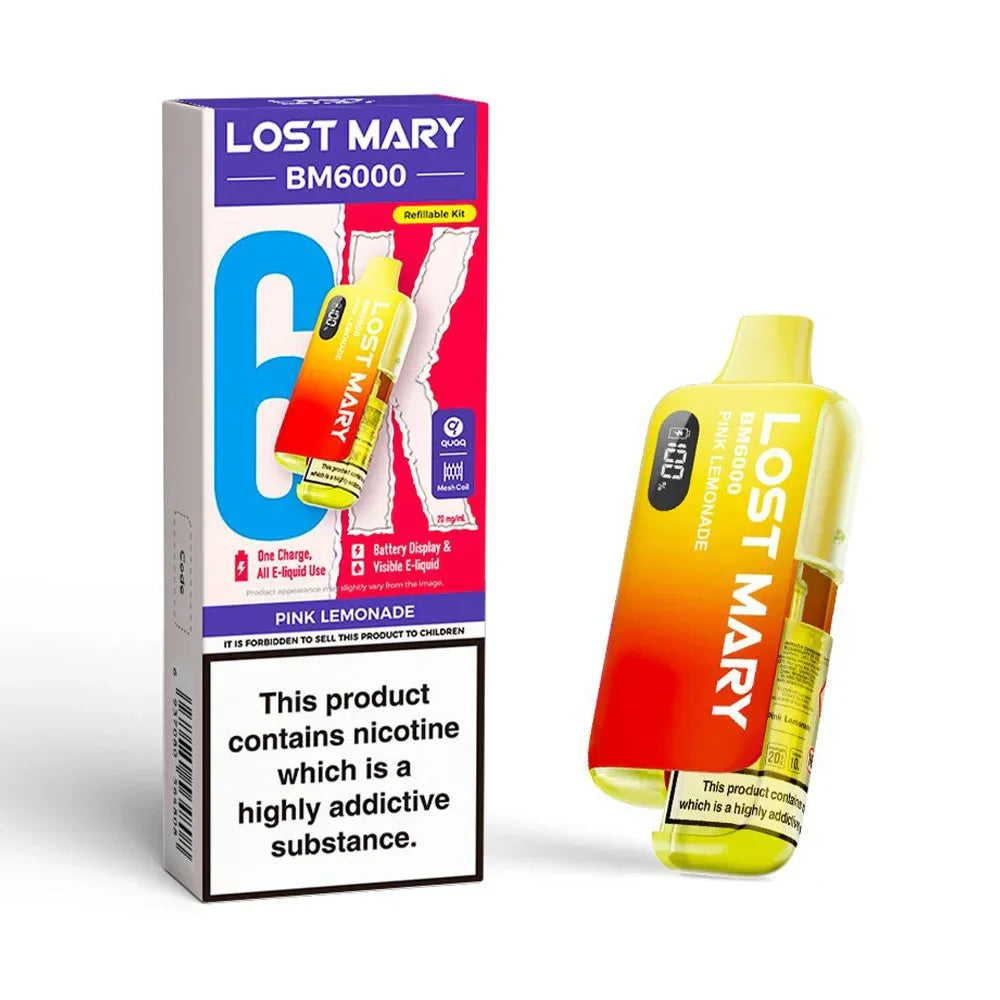 Lost Mary BM6000 Pink Lemonade rechargeable prefilled pod kit