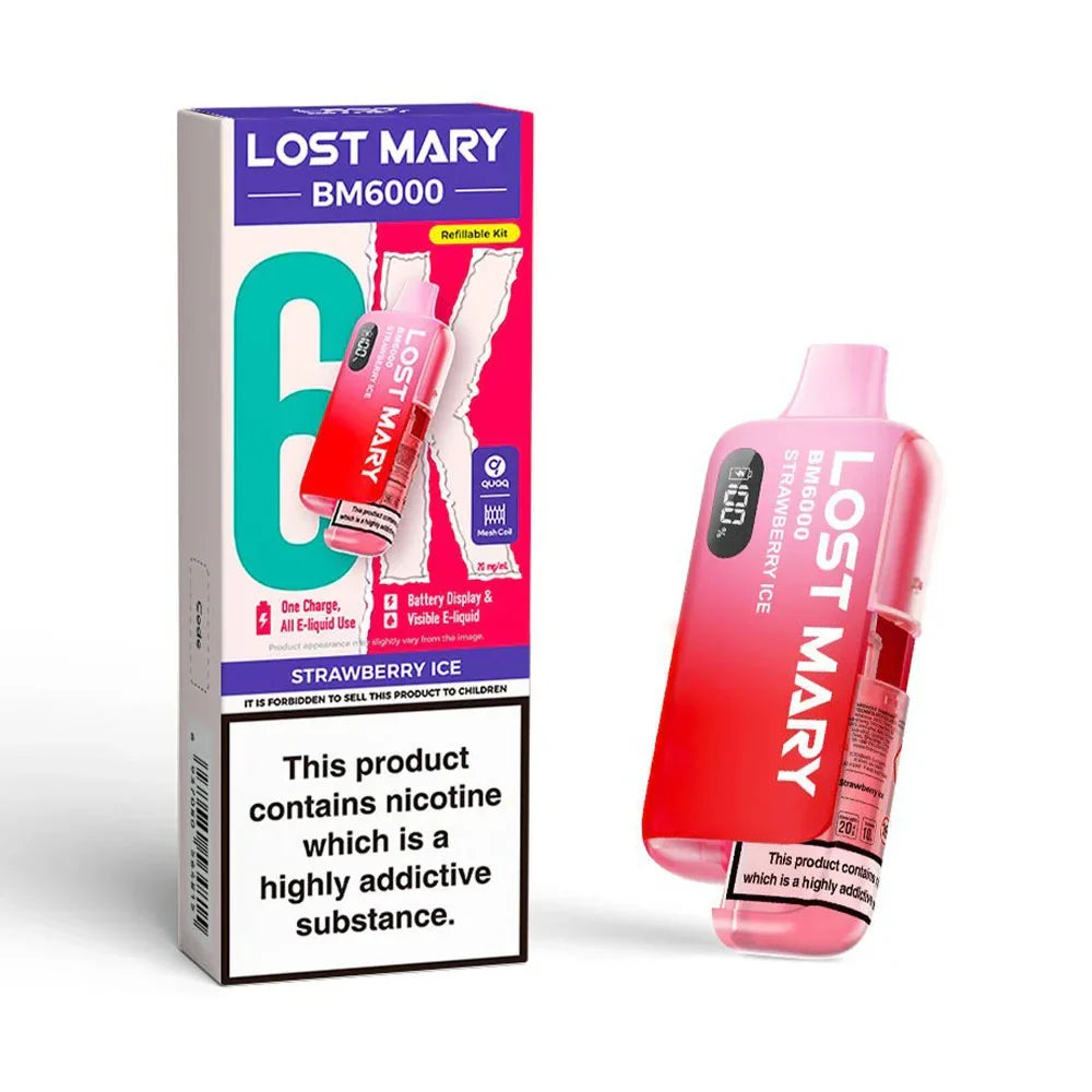 Lost Mary BM6000 Strawberry Ice rechargeable prefilled pod kit