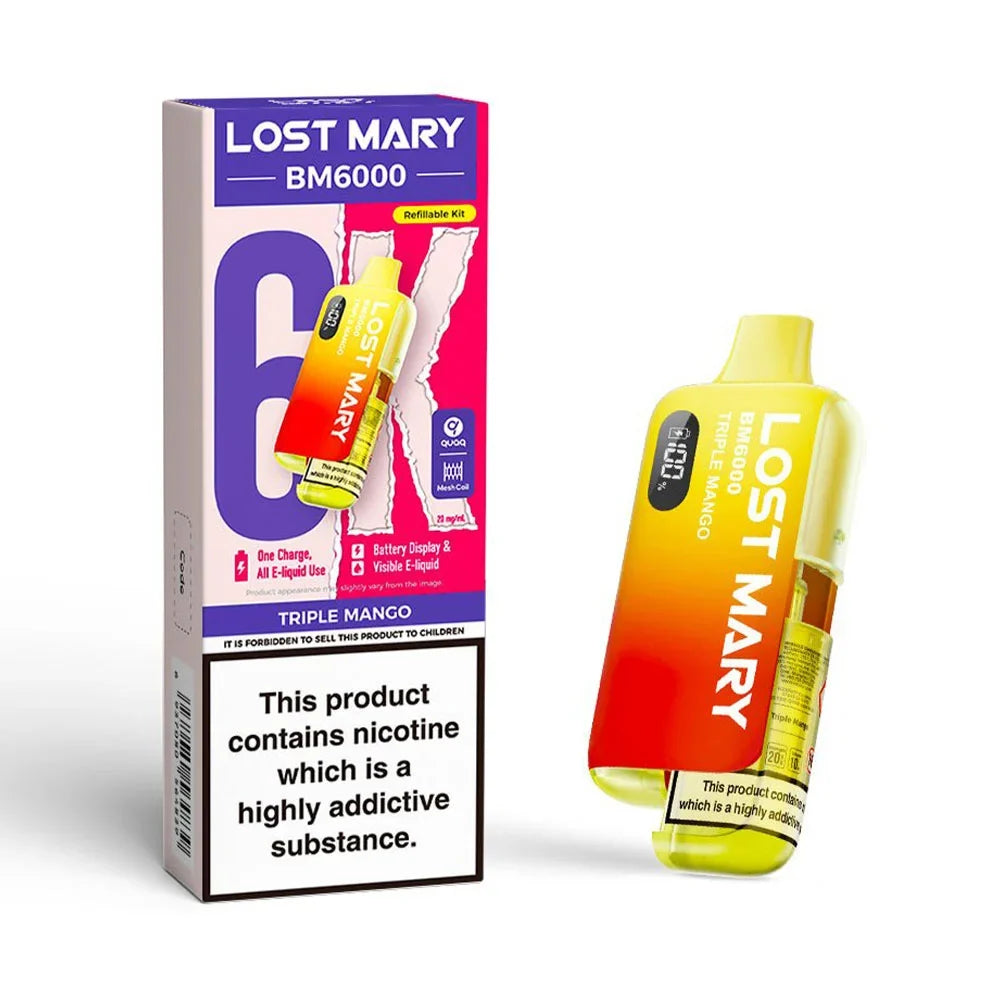 Lost Mary BM6000 Triple Mango rechargeable prefilled pod kit