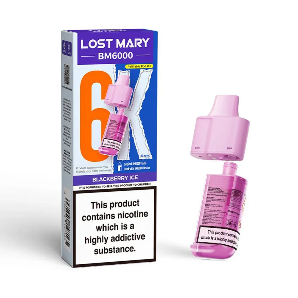 Lost Mary BM6000 Blackberry Ice prefilled replacement pod and refill container